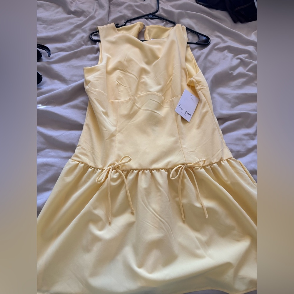 love, Fire Pale Yellow Tie-Waist Girls' Casual Dress